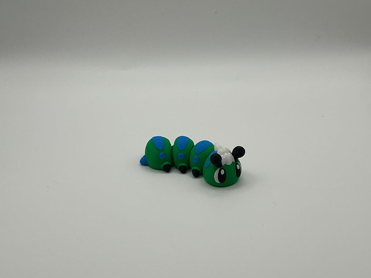 Green and blue caterpillar